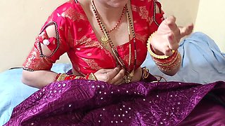 Bhaiya's step sister was wearing lehenga blouse and her step brother took out her pussy on the bed