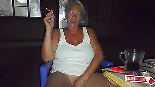 A neighbor fucked me on the street and in the kitchen in a caf&eacute;