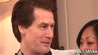 Asian Wife Gaia Gets Creampied While Her Cuck Is Watching Closely