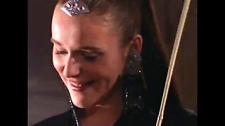 German Dominatrix in Latex Catsuit Fucks Slave with High Heels - Retro BDSM Femdom