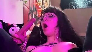 Big boobs camgirl rides her toy on webcam