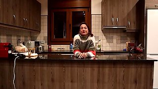 Skinny Brunette Magia Rosa Fucks in Kitchen While Friends Are Out - Amateur Blowjob & Pussy Eating