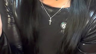 Smoking Sloppy Deepthroat in Latex Outfit