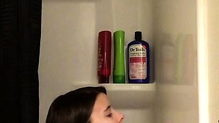 Horny big tit brunette enjoys toying her wet pussy solo