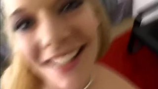 Rough fucked blonde hottie takes cock deep in her pussy