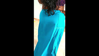 Sexy Cooking in Blouse Petticoat & Pussy Show