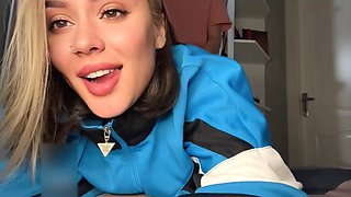 Her only job is to give him a sloppy blowjob and ride his huge cock