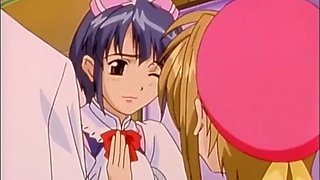 Kinky anime hottie kissing