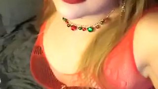 Blonde BBW MILF Teases Christmas Party in Lingerie