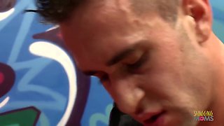 Slut Wears A Red Fishnet Outfit While Sucking A Dick And Fucking