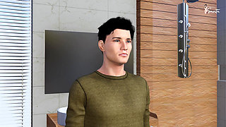 My Friend's Hot Stepmom Has Rough Sex with Me in the Bathroom