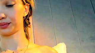 Close up with blonde hottie blowing a large dick