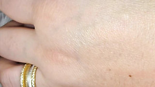 Step mom grabs step son big dick in erection for handjob