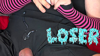 Sissy Bitch jerks off and cums while being humiliated