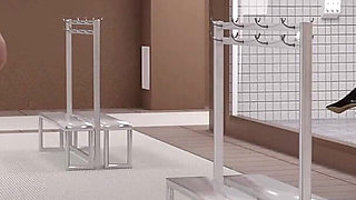 Having a Hard Time: Jane Watches Locker Fucks & Rubs Pussy