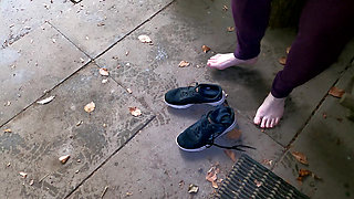 Punishing Her Pussy and Ass Outdoors