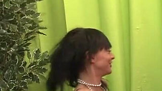 Sexy brunette slut fucks horny old white man