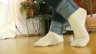 Ballerina Dirty White Socks Posing