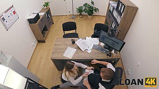 LOAN4K. She got her loan after a proper blowjob and fucking on the office table: Porn