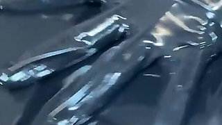 Latex Tease for Locked Cock