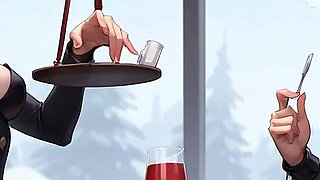 Bound Delight Triple Strap-on Milk Squirting Whore XXX!