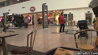 Naughty granny gets picked up and pounded hard by a young stud