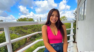 Latino firecrackers Alex & Kate heat up the outdoors in a steamy POV-captured romp
