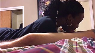 Black Amateur Deepthroats Her Boyfriend