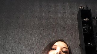 Cute curly brunette solo webcam masturbation