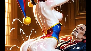 Shemale Jester rides and takes cock from clown AI GENERATED 2v