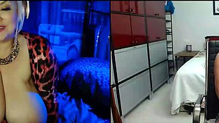 Two horny lesbians with big boobs masturbating under shower