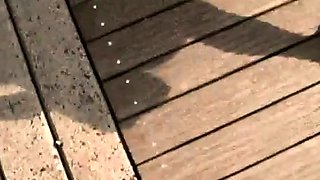 Big-Titted German Amateur Gives a Blowjob on a Pier