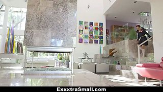 Small asian Eva Yi plays hide and seek with milky schlong