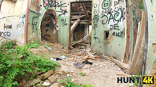 HUNT4K. Meeting a stranger turns into crazy sex in abandoned house
