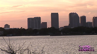 Gorgeous Babe Strips Buck Naked in a Public Park