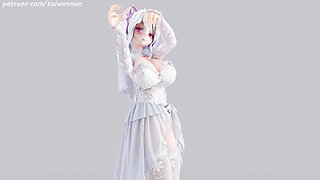[mmd] Weak T-ara Bridal Erotic White Silk Wedding Dress