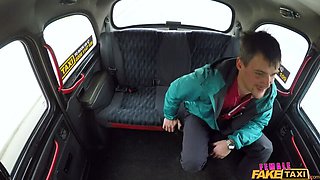 Cheeky passenger loves drivers tits