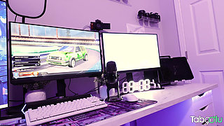 Hot College Blonde Gives Head While Gaming - Ashlyn Angel