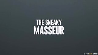 Connie Perignon Sneaky Massage with Big Tits and Blowjob