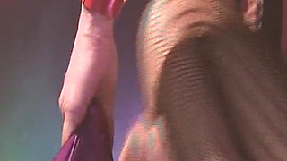 Sexual Orgy of Three Busty Friends in Lingerie Fucking with a Latex Masked Man