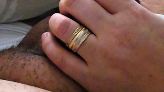 Horny step mom tricked into handjob by naughty step son