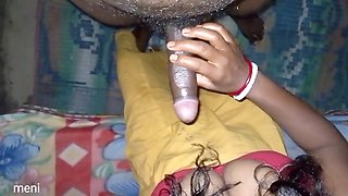 Bhabhi made the cock red by sucking it hard