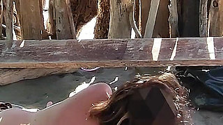 French MILF Handjob Amateur on Nude Beach Public in Greece to Stranger with Cumshot