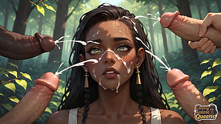 Forest Oral Bliss with Cum Splash - Black XXX Porn!