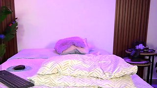 Cute curly brunette solo webcam masturbation