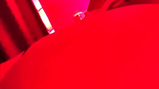 Pink Lights Miss Kitty Teases In Bikini