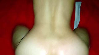 Friend's hairy cock feels so good when it creams in bed