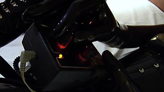 Latex slut solo anal masturbation