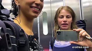 Lexi & Leo's Wild Train Ride: Public Fingering & Hairy Pussy Fun