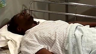 Horny Black Nurse Rides Black Stud On His Hospital Bed